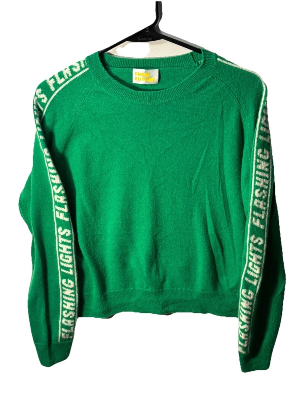 From Future Green 100% Cashmere Crewneck Sweater Flashing Lights M